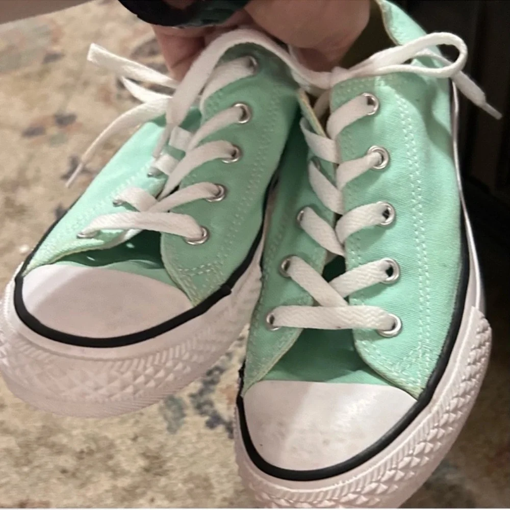 Converse Size 3 Low Top Sneakers in Light Mint Green